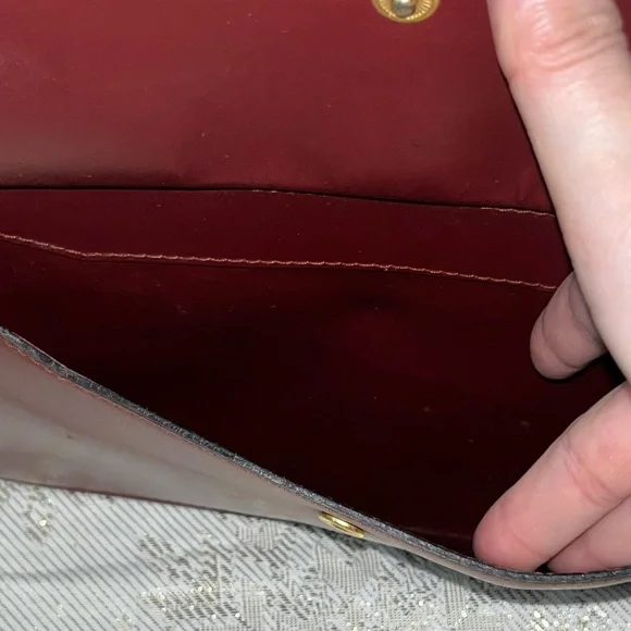 Vintage Cartier Leather Bordeaux Burgundy Clutch Wristlet - Picture 13 of 14